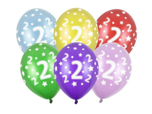 Picture of LATEX BALLOONS METALLIC 2ND BIRTHDAY 12 INCH - 6 PACK